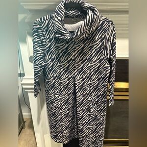 Tyler Boe Kim Cowl Neck Dress Zebra Print Medium